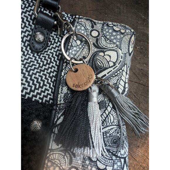 Sakroots print Metro Satchel Handbag black and white - Picture 6 of 10